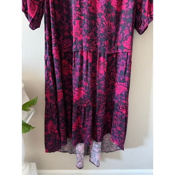 Pioneer Woman Purple Pink Floral Fall Midi Maxi Dress Boho Cottage *no belt*(M) - Picture 5 of 15